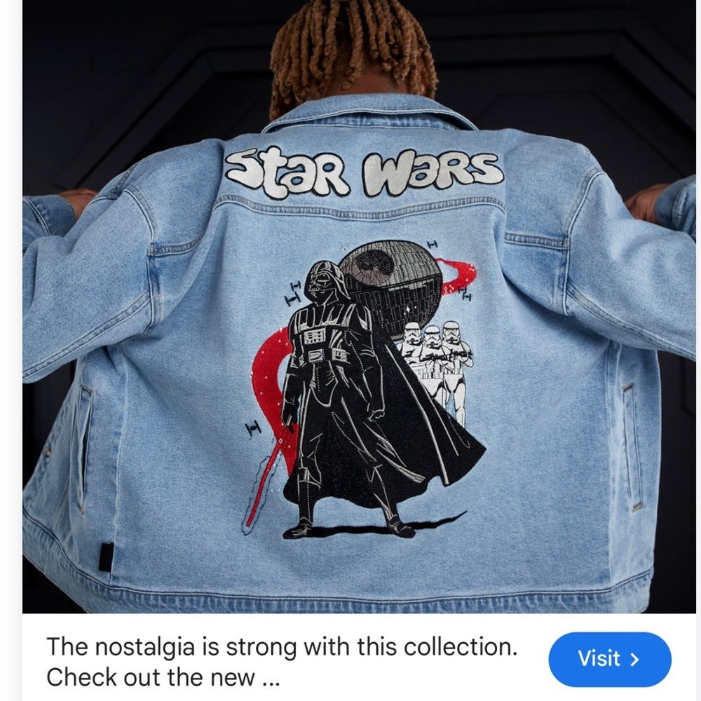 Star Wars Darth Vader and Stormtroopers Meets the '90s Denim Jacket For Adults - Picture 3 of 11